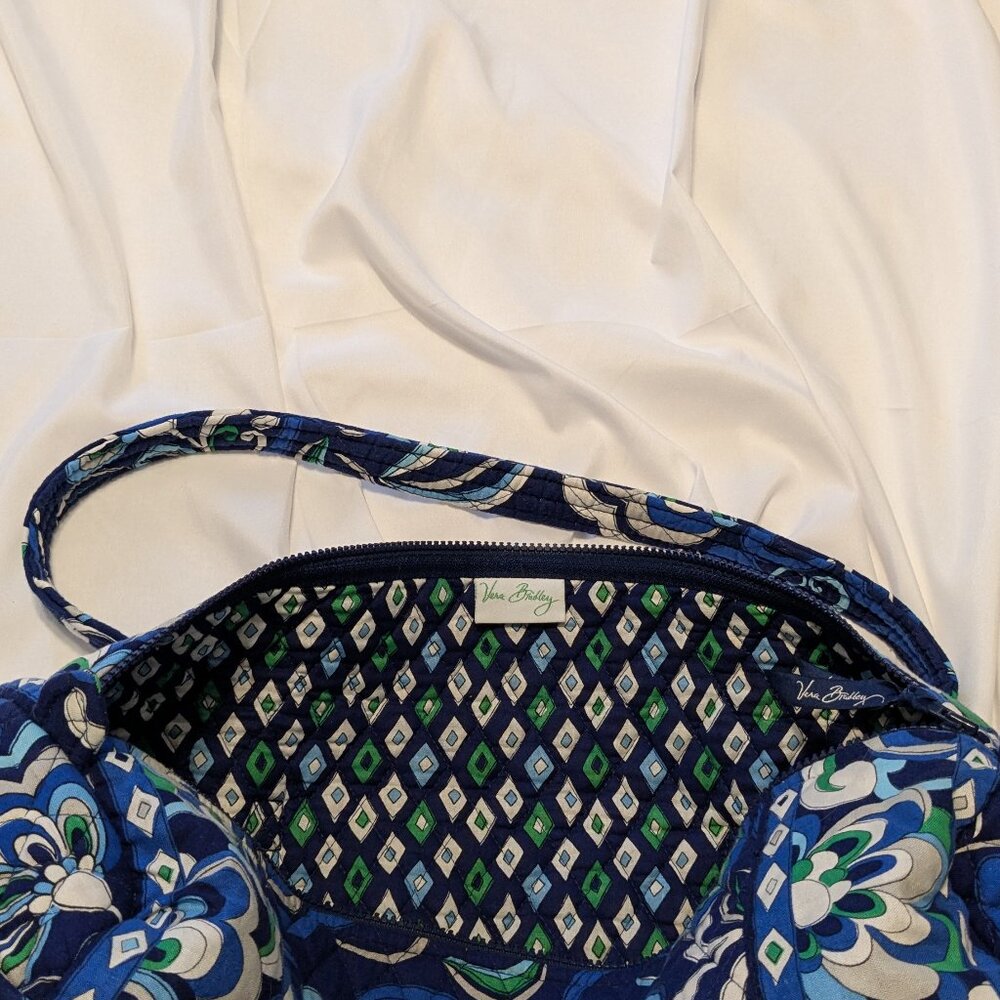 Vera Bradley Mediterranean Blue Retired Floral Quilted Duffle Bag - Picture 6 of 9